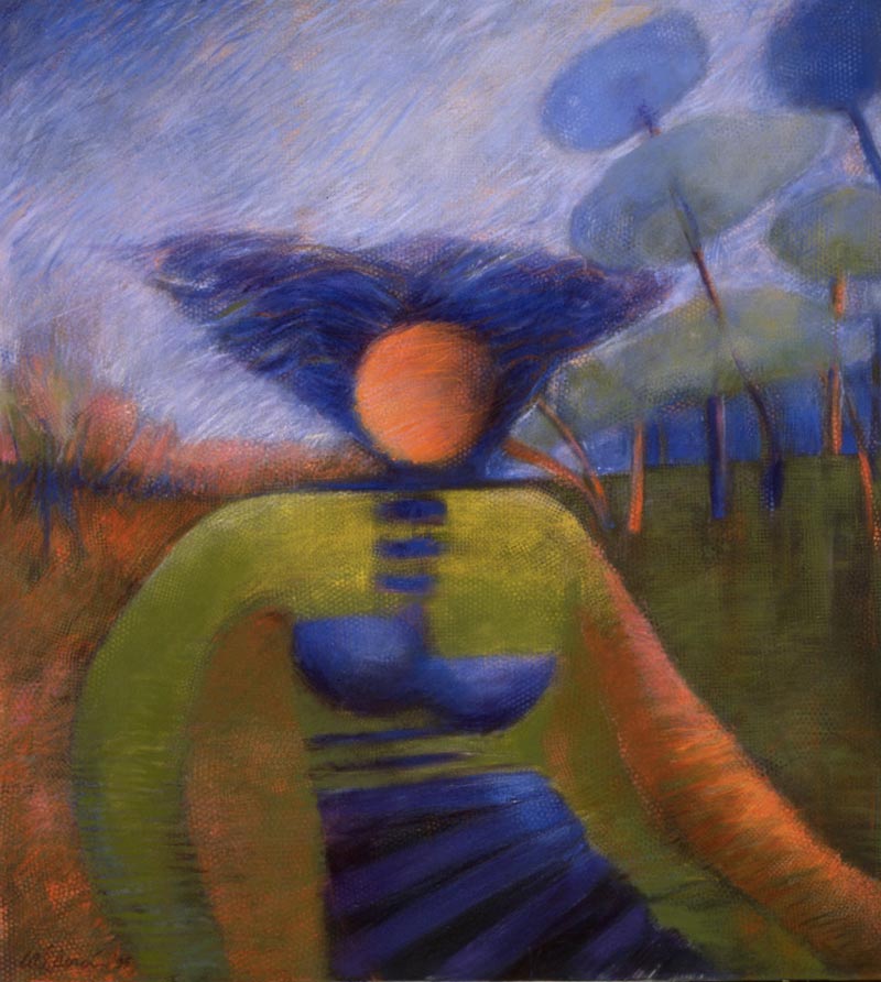Diosa De Los Cuernos Azules, 1995, Acrílico